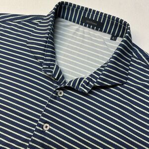 Turtleson Mens Golf Polo Shirt Short Sleeve Striped Blue White Size‎ L
